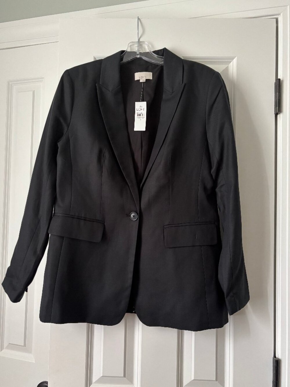 BLACK LOFT LINEN BLEND BLAZER - NWT